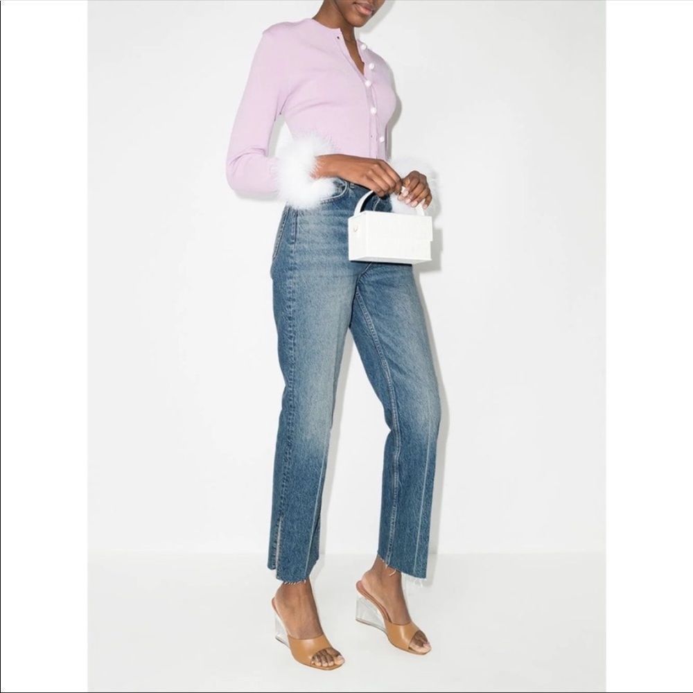 New Reformation - Gem High Waist Slit Hem Straight Leg Jeans size 26